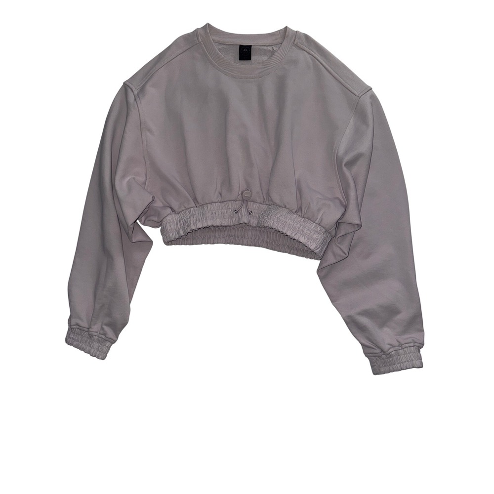 Moose Knuckles Carlaw Sweatshirt Lavender Grey Cropped Drawstring M13LS635 XS